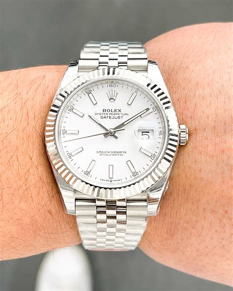 41mm rolex datejust with diamond bezel|Rolex Datejust 41 white dial.